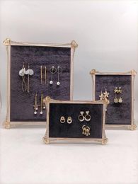 Marcos perla negro terciopelo coreano tela luz oro Metal Po marco joyería estante exhibición caja de almacenamiento