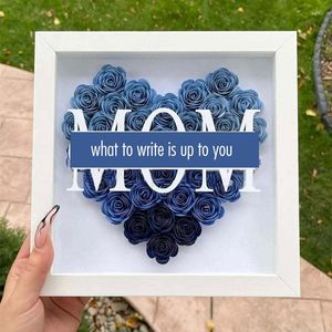 Frames gepersonaliseerde moeders dagen bloem schaduwdoos diy woorden fotolijst geheugen roos weergave case cadeau