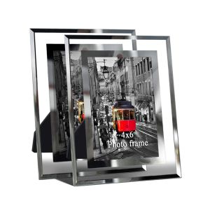 Cadre photo des cadres 6x4 Le cadre photo en verre est très adapté à la maison de mariage à la maison Crame photo argentée