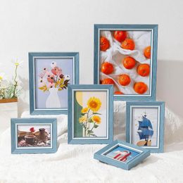 Frames fotolijst eenvoudig thuis kunst deco blauw plastic