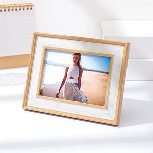 Frames Plastic Picture Frame Family PO Decoration Plexiglass Brown White Tablet Top