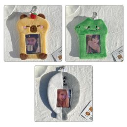 Cadres Porte-cartes en peluche Kpop Idol Po Card Girl Porte-clés ID Credit Bank Protector Case Papeterie