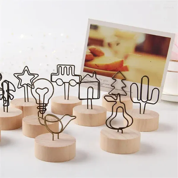 Frames Po Clip Stands Romantic Fun Simple Picture Stand Carte Carte Creative Creative Lovely Paper Clamp Home Decoration Ornements en bois