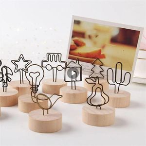 Frames Po Holder Wooden Creative Simple Vintage Paper Pinmp Note Emplacement stable Romantic Fun Lovely Picture Stand Durable