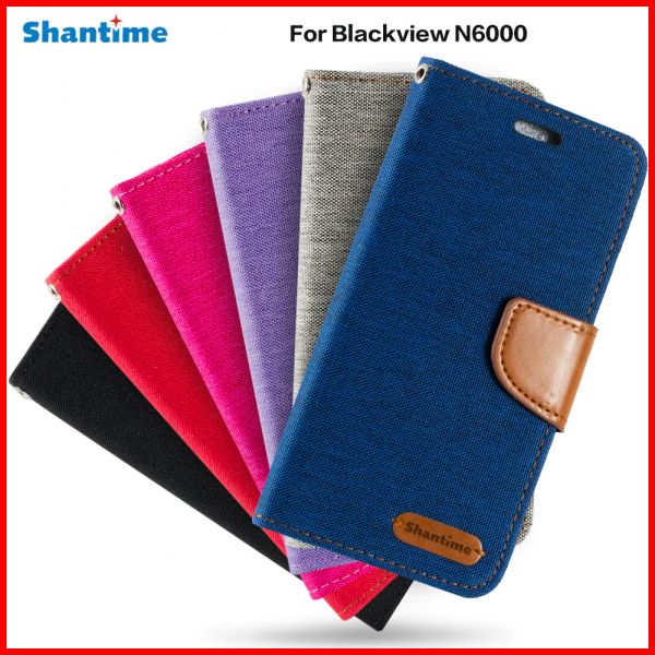 Frames PU Leather Flip Case pour Blackview N6000 Bunding Budith Analyse for Blackview N6000 Carte Holder Silicone Photo Fild Cawet Couvercle du portefeuille