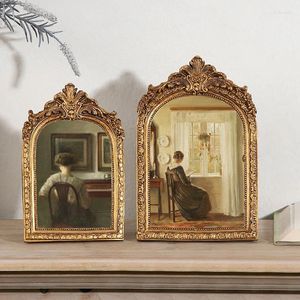 Frames reliëf fotolijst hangende decoratie vintage boogvormige po klassieke hars home muur decor groothandel