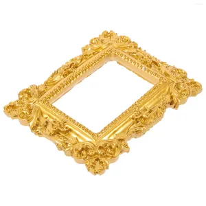 Cadres rétro rectangle résine cadre photo doré mini po bureau ornement bijoux affichage pour chambre à coucher décor à la maison