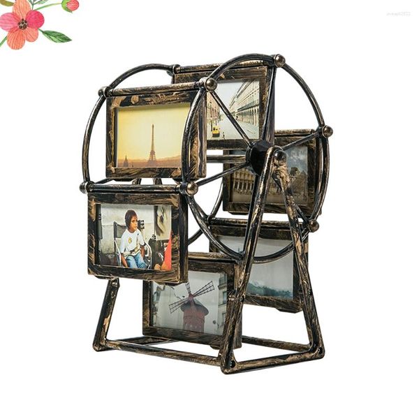 Cadres rotatifs grande roue cadre photo table de bureau vintage po famille personnalisée pour la maison anniversaire mariage