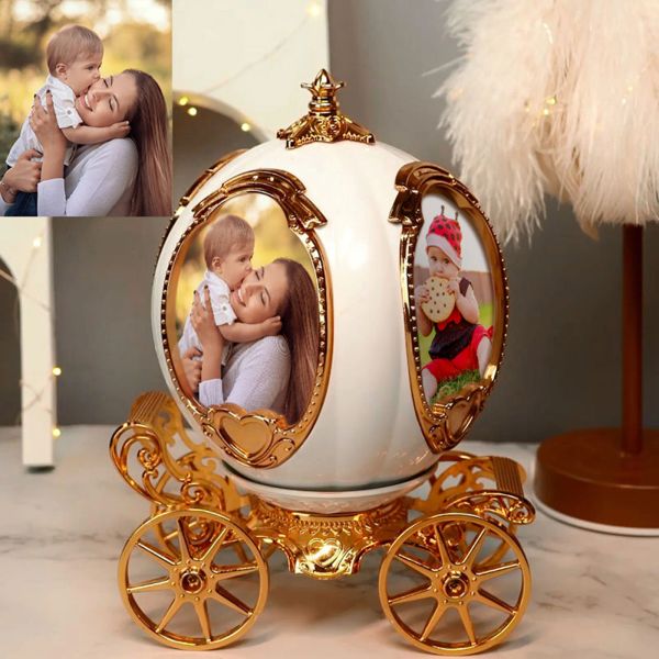 Frames Image rotative Affichage personnalisé 4 Frame photo personnalisée Pumpkin Car Box Cadre photo Frame photo Frame Decorative Desktop