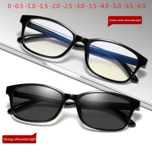 Frames vierkante frame verandering kleur brillen fotochrome bril vrouwen mannen UV400 0 0,5 1,0 1.5 2.0 2.5 3,0 tot 6.0