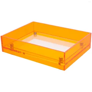 Cadres de stockage Orange Po, cadre de bureau, présentoir de table, support d'autorisation en acrylique