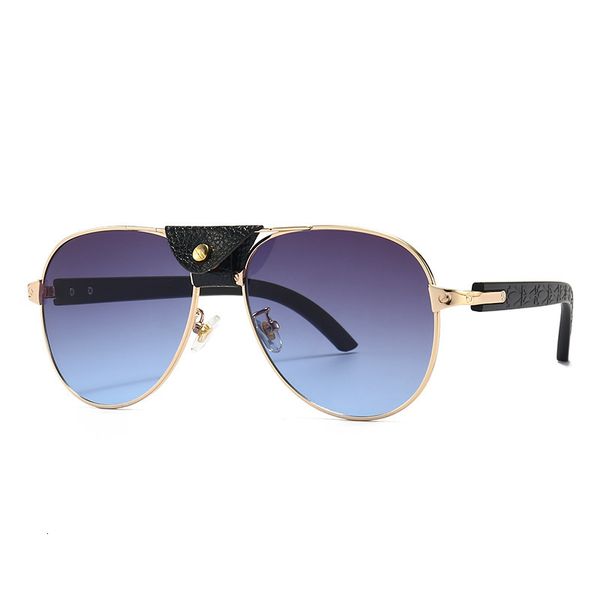 Marcos Gafas de sol Marcos de alta calidad Diseñador de marca Mujeres Hombres Piloto Marco de gran tamaño Gafas de sol de cuero Hip Hop Hombre Mujer Sombras UV400