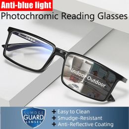 Frames overgangsfotchromisch geheugen TR90 Leesglazen unisex mode antiblue licht vol frame zakelijke brillen brillen externe zonnebrand
