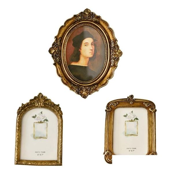 Cadres Vintage esthétique résine Po cadres Royal Court Style en relief cadre photo maison ornements livraison directe maison jardin décor à la maison Dhd9X