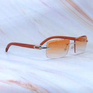 Frames Wood Dimaond Coup Sunglasses Luxury Carter Designer Brand Sun Glasse pour hommes et femmes Fashion Vintage Shades Eyewear Silver Rilme