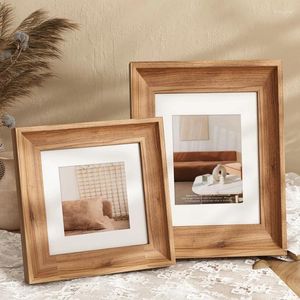 Frames houten familie po muur hangende combinatie 6 foto's houder frame kleine display bruiloft quadro home decor accessoires