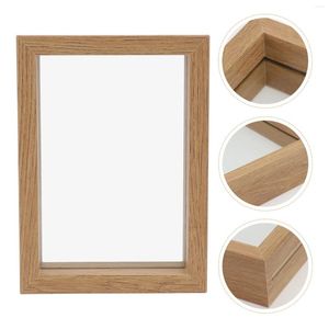 Frames Houten fotolijst Scandinavische stijl Uble-zijdig glazen exemplaar Tafelbladstandaard voor doe-het-zelf Geperste bloemen Gedroogd