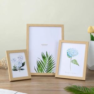 Frames Wooden Po Frame For Wall Hanging 10X15 15X20 20X25cm A4 Wood Picture Stand Pictures Decor Commemorative Gift 231113