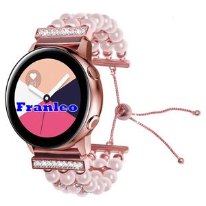 Fran-QB dames polsstrap voor actieve 2 Galaxy Watch 41 mm 42 mm diamanten band Bead Band voor Gear Sport GT2 42mm 240402