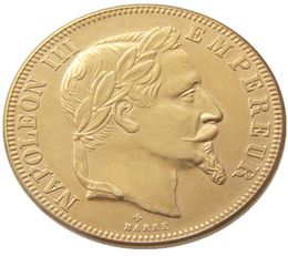 Francia 1862 B 1869 B 5 PPCS FECHA PARA ELEGIR 100 FRANS Craft Gold Copy chapada decorada Adornos de monedas Réplicas Decoración del hogar 8367805