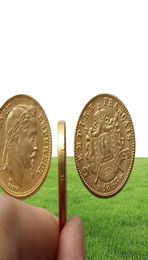 France 1868b en brassplated Gold Napoléon 20 francs beaux ornements de pièces de monnaie Replica Coins Accessoires de décoration à la maison1012015