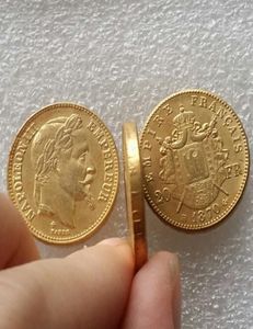 Frankrijk 1870B gemaakt van brassplated Gold Napoleon 20 Francs Beautiful Copy Coin Ornamenten Replica Coins Home Decoration Accessories3012138
