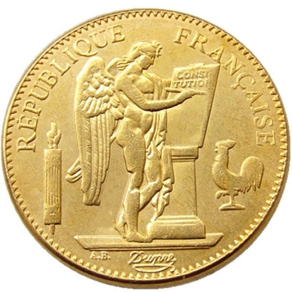 Francia 1878-1904 6 uds fecha para elegir 50 francos chapado en oro copia artesanal decorar adornos de monedas réplica de monedas decoración del hogar acce226h