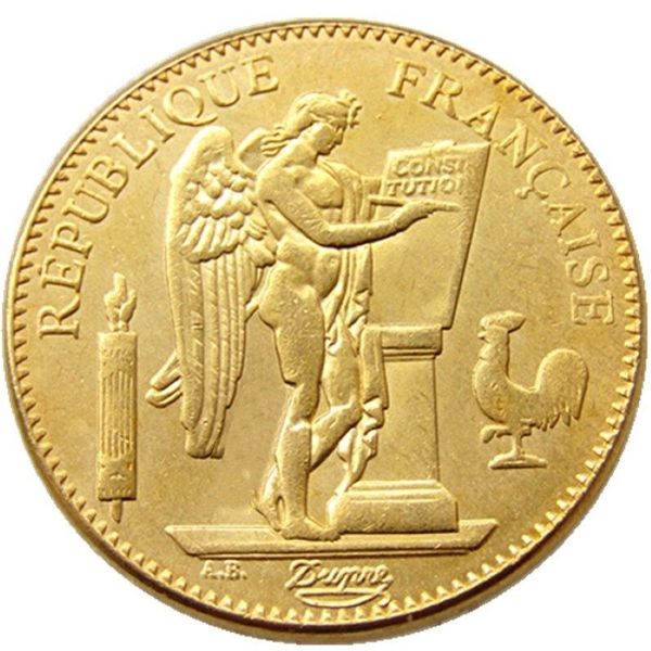 Francia 1878-1904 6 piezas Fecha para elegir 50 francos chapado en oro copia artesanal decorar adornos de monedas réplica de monedas decoración del hogar acce2798