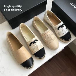 France Marque Délicate Pêcheur Chaussures Femme Espadrilles matelassées Chaussures canal Stiching Caoutchouc Appartements Femmes Oxfords Baskets En Cuir Femme Mocassins de créateur de luxe