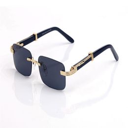 France Design lunettes de soleil sans monture pour hommes en bois corne de buffle lunettes optiques femmes agitant des montures de lunettes en bois doré L276r