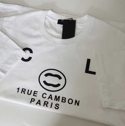 Francia diseñador moda camiseta Marcas de lujo 100% algodón Transpirable C letra impresa Gráfico Diario Casual hombres mujer Fecha Negro canal blanco Camiseta camisetas Moda 63y