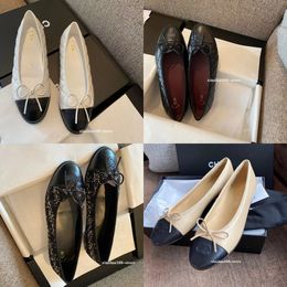 Frankrijk Designer schoenen Black Ballet Flats schoenen dames kanaal