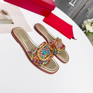 Frankrijk Designer Slipper Luxe Dames Sandaalmerk Dia Slippers Lady Slides Flip Flop Casual schoenen Sneaker Boot door Bagshoe1978 W128 05