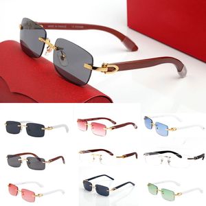 France célèbre marque lunettes de soleil hommes verre sans monture sculpture or bois bambou jambes corne de buffle naturel lunettes de soleil occhiali lunettes de soleil marque