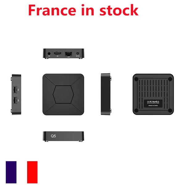 La France a en stock Q5 TV Box Allwinner H313 Android10.0 OS 2GB RAM 8GB ROM ATV DOUBLE WIFI 100M 4K BT TÉLÉCOMMANDE VOCALE