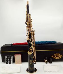 France Henri Super Action SS803 Soprano Saxophone Gol Fleuré Fleuré B Tune Modèle sax avec roseaux Case Boucche Professionnel86867134849285