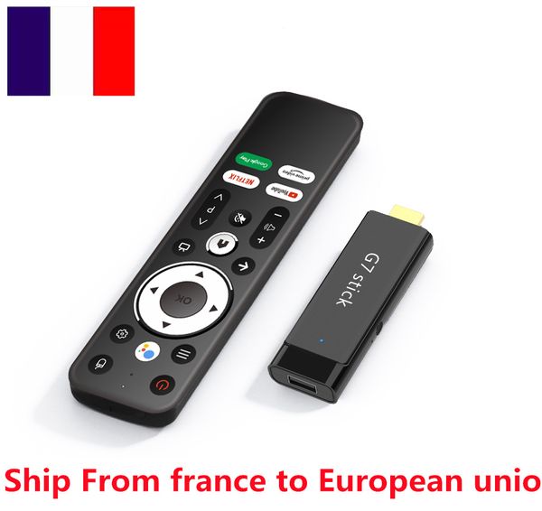 Francia EN STOCK G7 Stick Android 11.0 Smart TV Stick Amlogic S905Y4 4K 2GB 16GB 2.4G/5G WiFi Bluetooth Reproductor multimedia Receptor de TV Set Top Box