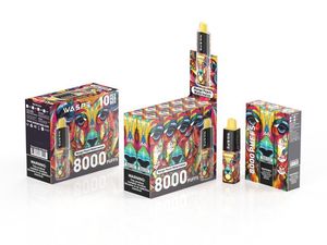 Francia Italia España Venta caliente desechable vape pluma waspe puff 8000 inhalaciones cigarrillo electrónico de larga duración gran hojaldre pod pluma envío gratis vaper