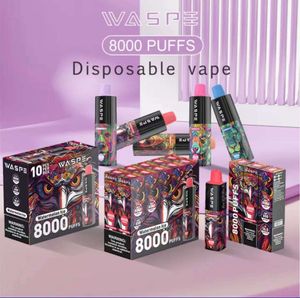 France Italie Espagne vente chaude stylo vape jetable guêpe 8000 bouffées 8k 9k 10k cigarette électronique longue durée grosse bouffée stylo vaper vapeur