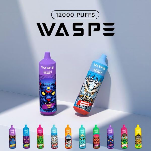 France Italie Espagne Hongrie vape grossiste waspe 12000 bouffées kit de vapeur 10K 12K fonction de flux d'air RVB fonctionnant sur mesure ecig pod stylo vape jetable