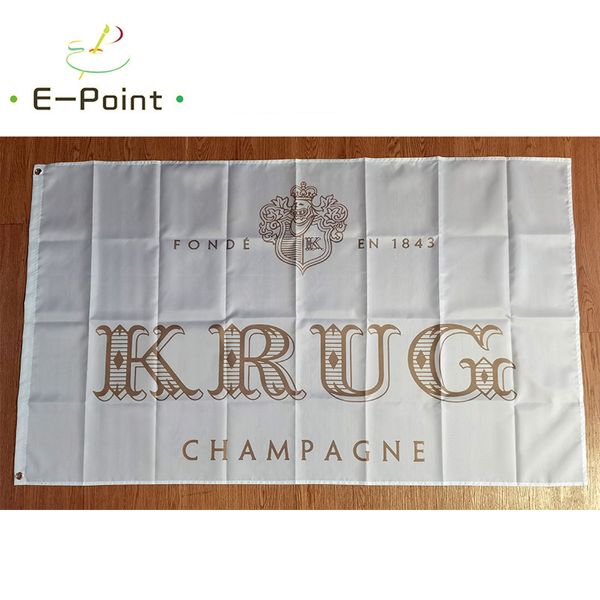 France Krug Champagne Drapeau 3 * 5ft (90cm * 150cm) Drapeaux en polyester Bannière décoration volant maison jardin Cadeaux de fête