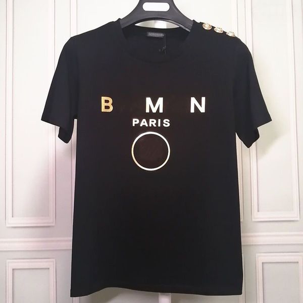 France Hommes T-shirts Imprimé Mode homme bouton en métal T-shirt Top Qualité Coton Casual Tees Manches Courtes De Luxe Hip Hop Designer Streetwear paris TShirts