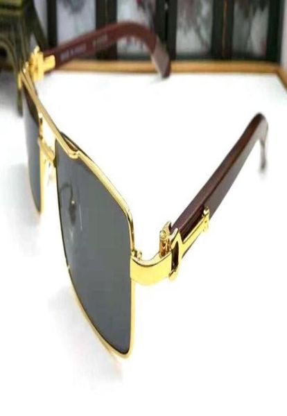 France Sports mode lunettes de soleil en bambou sans monture jambes en bois lunettes en corne de buffle pour lunettes en bois pour hommes avec boîte rouge lunettes3442313