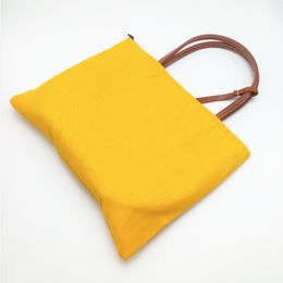 Mode femmes sac à provisions petits sacs de plage avec garniture en cuir véritable et poignée Mini fourre-tout réversible avec sac à poussière