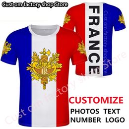 FRANCE t-shirt bricolage gratuit sur mesure nom numéro fra T-shirt nation drapeau marianne français impression mot fr collège p o vêtements 220620