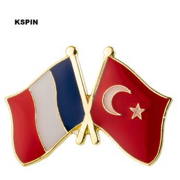 France Turquie épinglette drapeau badge broche broches insignes 10 pièces par Lot