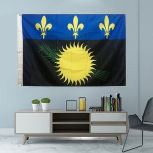 Frankrijk Onofficiële vlag van Guadeloupe (lokaal) 3ft x 5ft 90*150CM Grafische op maat gemaakte hangende banner Polyester asafdekking doorvoertules