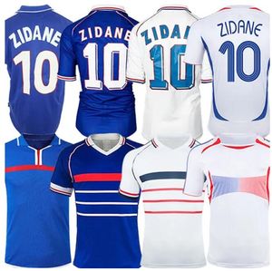 Franch Retro 1998 2018 Wereldbekerkampioenen Vintage Zidane Henry Maillot de voet Trezeguet voetbaltruien Djorkaeff Finals 2000 2006 voetbal shirts