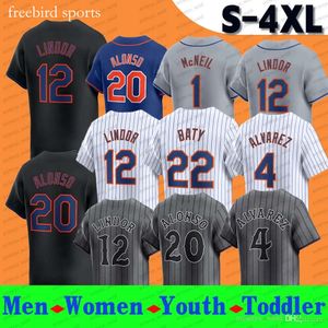 Francisco 12 Lindor Baseball Jerseys 20 Pete Alonso Wendle 22 Brett Baty Jeff McNeil Marte Aarez Scott Nimmo Nido Butto City Connect Jersey Stewart Bader New