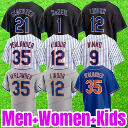 Francisco Lindor honkbalshirt Kodai Senga Justin Verlander Brandon Nimmo Pete Alonso Scherzer Jeff McNeil Edwin Diaz Darryl Strawberry Tom Seaver Custom